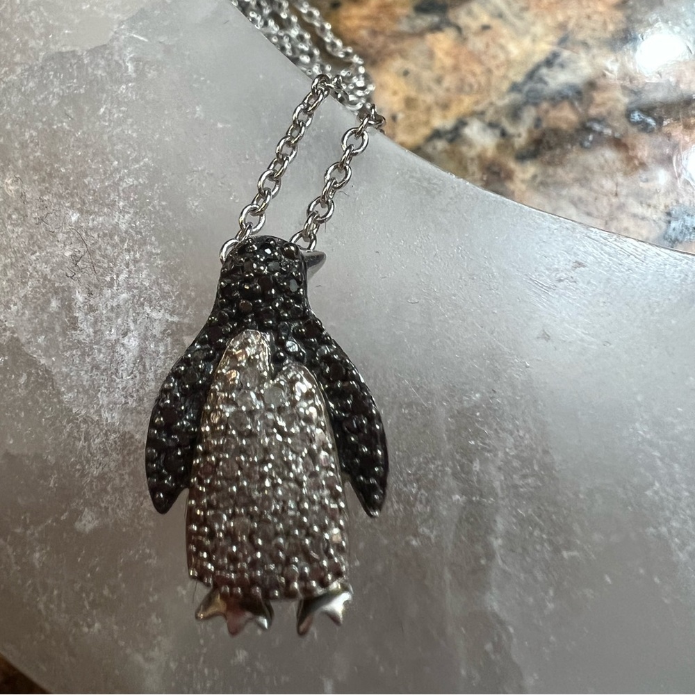 Cute Sterling silver penguin necklace
